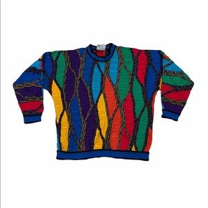 COOGI Australia Vintage Sweater Women’s Bright Colorful Textured Vintage Sz Med